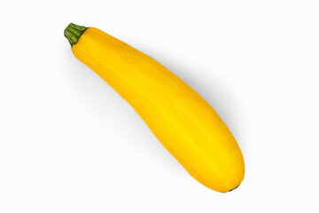 Yellow zucchini on white background