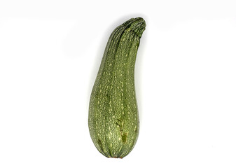 Green zucchini on white background