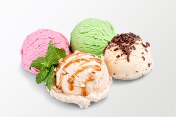 Tasty sweet cold Ice cream chocolate desserts