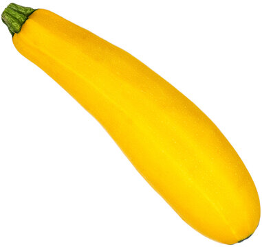 Yellow zucchini on transparent background