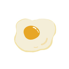 fried egg on white background