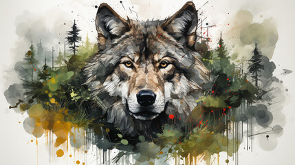 Enigmatic Majesty: The Lone Wolf in the Forest