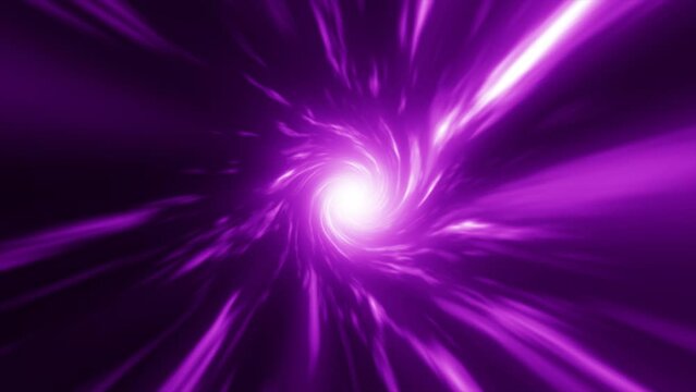 Abstract magical hypnotic energy space tunnel vortex shape hyperspace incredible bright glowing futuristic with blur effect and speed background in purple color