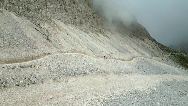 Mountains immersed in fog