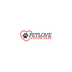 Fototapeta na wymiar Pet love logo template isolated on white background