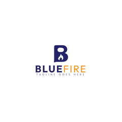 Obraz premium Blue Fire logo, B logo, Fire logo