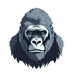 Gorilla head logo design. Cute gorilla face isolated.