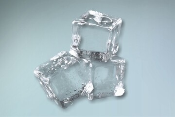 Crystal clear ice block cubes