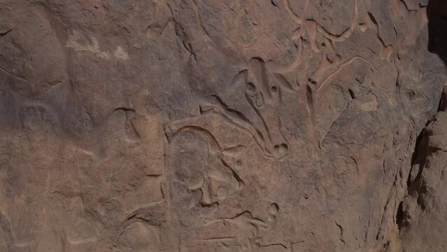 La vache qui pleure rock carving North Africa Erg Admer Algeria