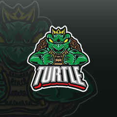 Vector Turtle mascot logo template for sport and gaming