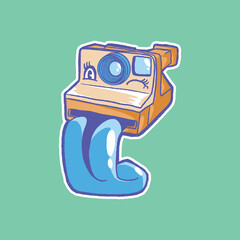 Fototapeta premium Vector illustration of a polaroid camera