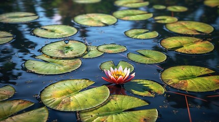 lily pads grow in ponds and are full of color