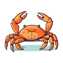 Crab logo design. Abstract cute crab isolated.