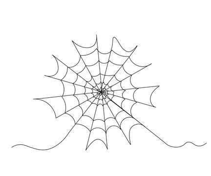 abstract spider web for Halloween Continuous drawing in one line