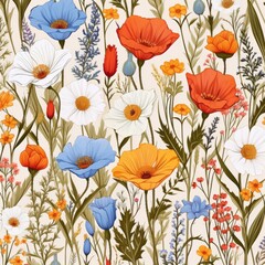 Fototapeta premium Meadow Bloom Pattern