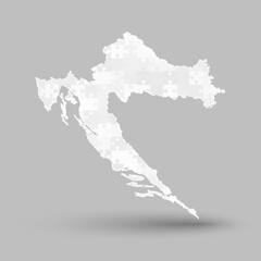 Creative map Croatia from grey puzzle, jigsaw