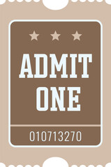 Isolated brown vector ticket