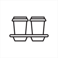 2 cups coffee icon vector illustration symbol