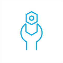 wrench and nut icon vector illustration symbol