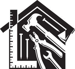 Construction equipment logo, with a combination of houses, suitable for your company logo.