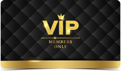 Premium VIP Card. Black and gold luxury vip business card design template.