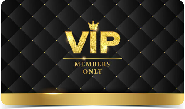 Glossy VIP Black Glass Label With Gold Crown, VIP Membership For