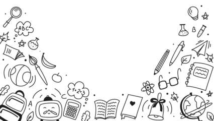 Background for school, school theme, school doodles, inscription in a notebook, training, lessons, time for training, Set of school tools, set of education icons, back to school