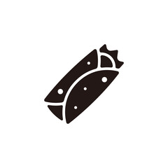Burrito icon.Flat silhouette version.