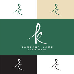 k letter logo template and color palette, logo for company