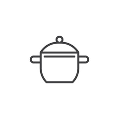 Obraz premium Cooking pot line icon