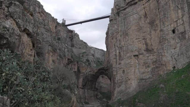 Sidi m'Cid bridge over a huge canyon North Africa Constantine Algeria