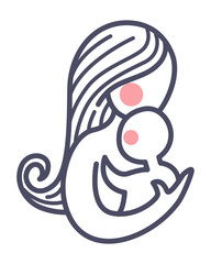 Mother cuddling newborn child, love and bonding