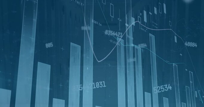 Animation of multiple graphs and numbers changing over data center room