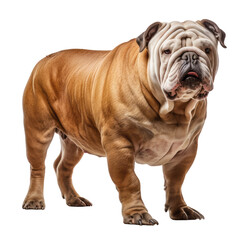 english bulldog portrait isolated on transparent background cutout