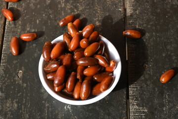 Date palm fruits. Its other names 
Phoenix dactylifera. It is a flowering plant species in the...