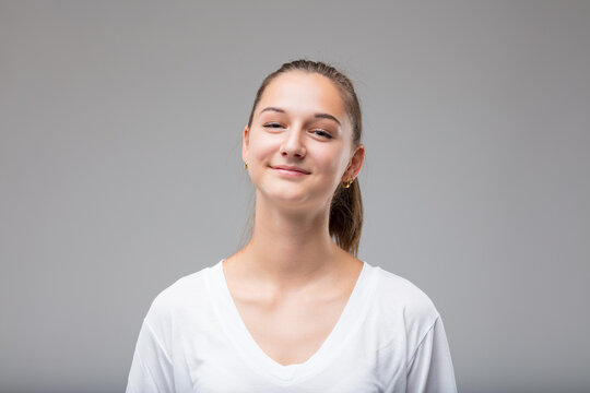 Young woman accepts you as you are, knows you, and is okay with