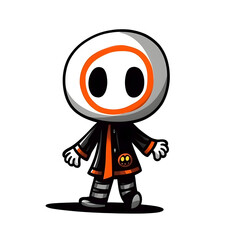 halloween cute cartoon character style generative AI.