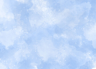 Blue cloudy watercolor painting background