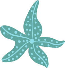 Cute Marine Life Cartoon Hand drawn Illustration