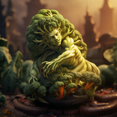 Illustration of Monster Broccolli background