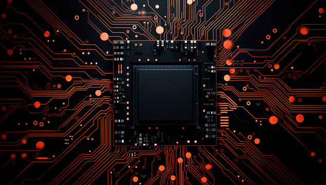 Microchip - Procesador ordenador - tecnolog&iacute;a abstracta - Chips y circuitos dispositivos electronicos