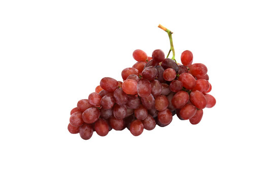 Isolated image of a bunch of red grapes on a png file at transparent background.