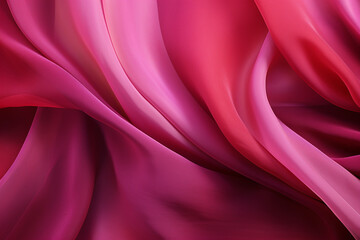 Obraz premium abstract fabric wave silk smooth majenta colours background. generations ai