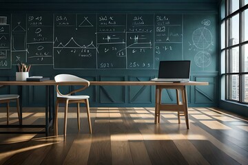 Blackboard with math and science by writing on the blackboard.4k, 8k, 16k, full ultra hd, high resolution and cinematic photography