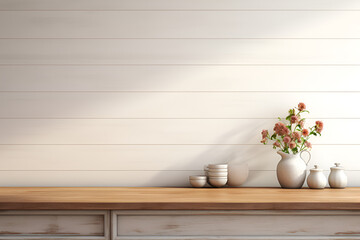 Fototapeta na wymiar vase with flowers on white background