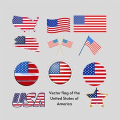 Flag America vector - 1