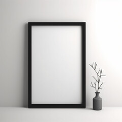 Simple black frame layout on a white background 