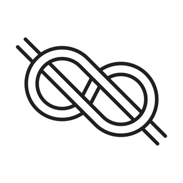 Knot, marine theme icon, vector illustration on white background. Infinity Knot line icon. Hercules or Reef Knot Logo Design. Cable rope, sea knot or loop. Vector illustration. Rope icon vector.