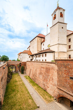Brno, Moravia, Czech Republic: Bridge towards the entrance of medieval Špilberk Castle