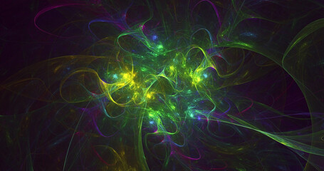 3D rendering abstract fractal electromagnetic background 
